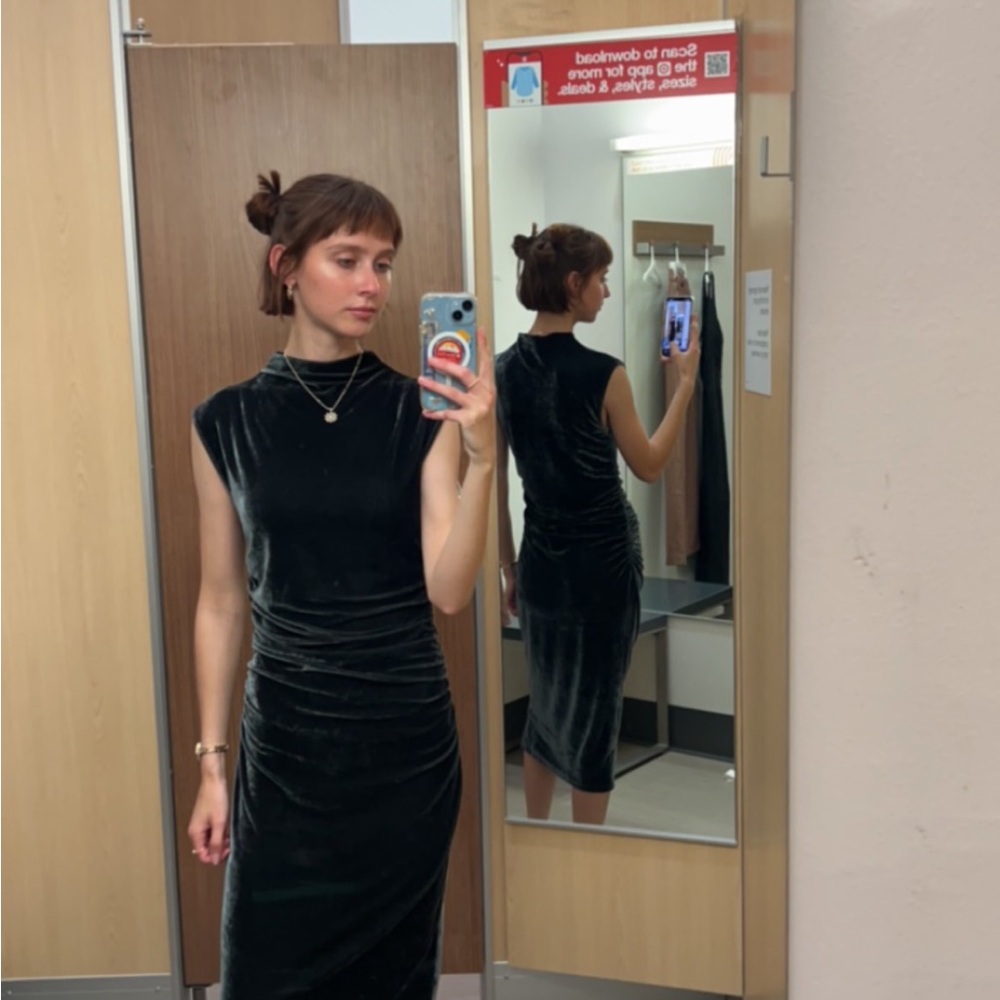 Target Black Velvet Midi Dress